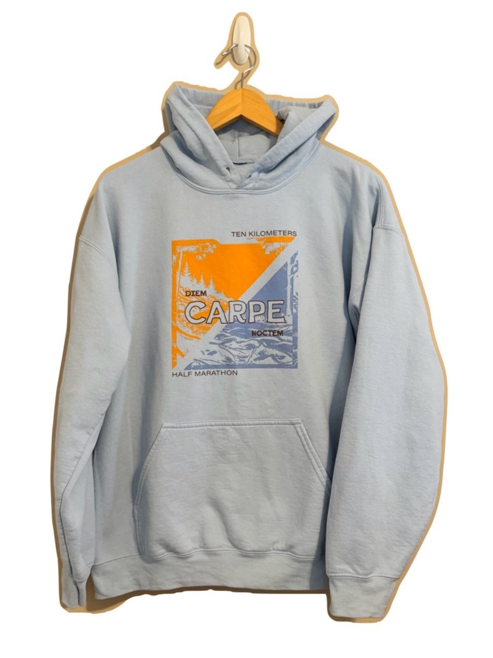 Sweatshirt Hoodie 3 for 15 SALE CLEARANCE Baby Blue and Orange Large